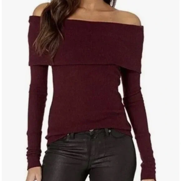 Free People Off Shoulder Sweater L - Picture 9 of 10